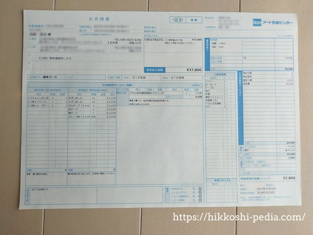 引越しの見積書で見るべき４つの項目 必ず業者が帰る前に確認 引越しペディア 21年10月版